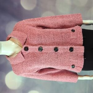 Willow Pink Button-Front Knit Cardigan
